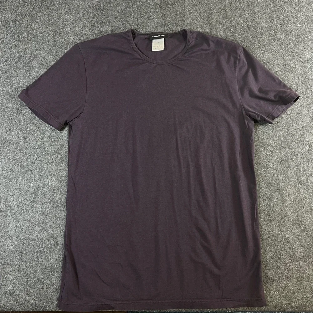 Ermenegildo Zegna Mens XL Plum Purple Cotton Stretch T-Shirt VZE13436C